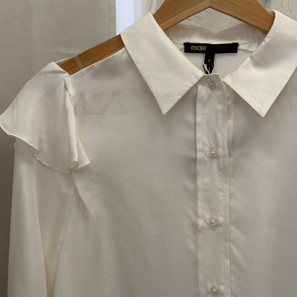Maje Chella silk blouse NWT - Picture 4 of 14